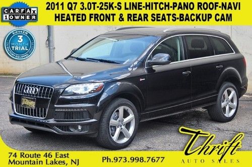 11 q7 3.0t-25k-s line-heated front &amp; rear seats-hitch-pano roof-nav-backup cam