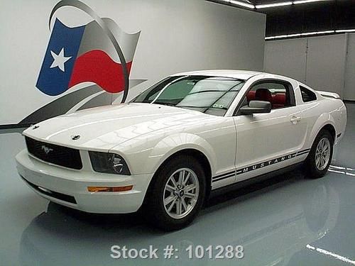 2006 ford mustang v6 automatic red leather spoiler 53k texas direct auto