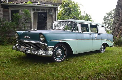 1956 chevy wagon all original and solid 210 belair  4 door  vintage hot rat rod