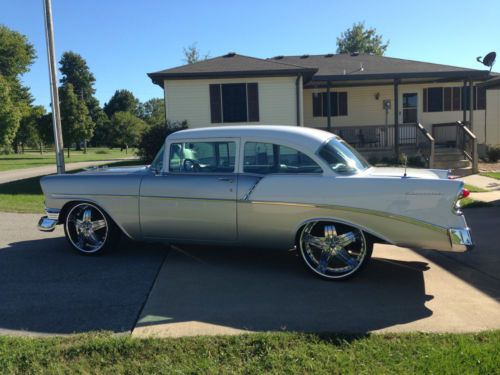 1956 chevy 210 post 2 door custom paint &amp; interior custom wheels