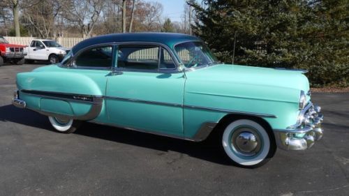 One owner 1953 chevrolet belair 2 door sedan completely restored blue flame six