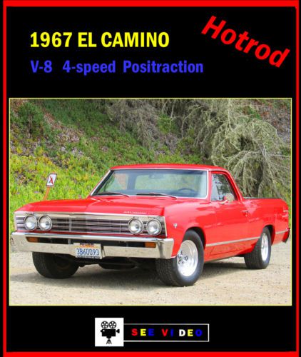 1967 67 &#039;67 chevy el camino hotrod beauty. v8, 4 spd, posi 411, new paint ca car
