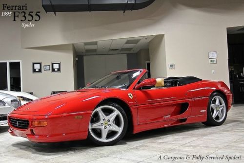 1995 ferrari f355 spider red/tan gorgeous documented &amp; fully serviced! 6-speed!