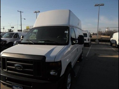 2013 ford e350 xl extended van- white - tall - stand up back area up to 6' 5"