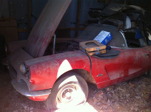 1961 corvette project red red fuel injection injected hard top 5 wheels 283 1962