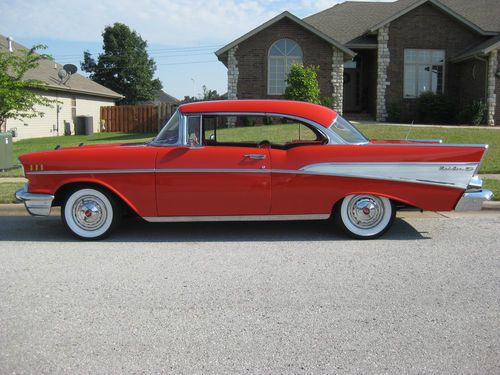 1957 chevy bel air 2 door hard top coupe - complete original - v8 automatic