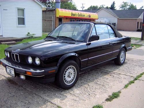 1987 bmw e30 325i convertible triple black w/ rare removable hartop &amp; cold air