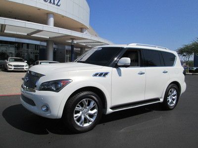 2012 white v8 leather navigation dvd 3rd row sunroof miles:13k suv