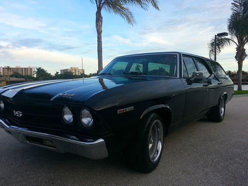 Chevy chevelle wagon big block black 502 a/c custom restoration hot rod restomod