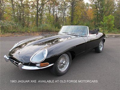 63 jag roadster series 1 xke 6 cyl high compression black exterior red leather