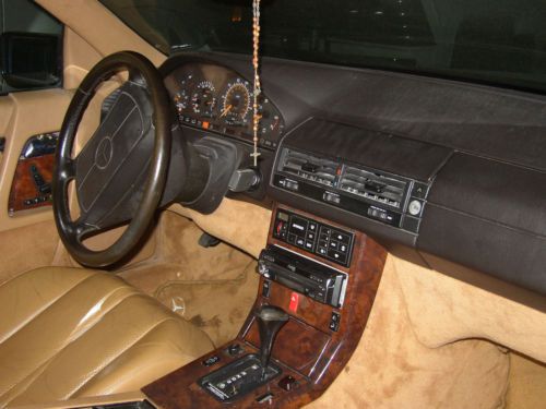 1991 mercedes 500SL coupe convertible 69,500 miles black with tan leather V8, image 2