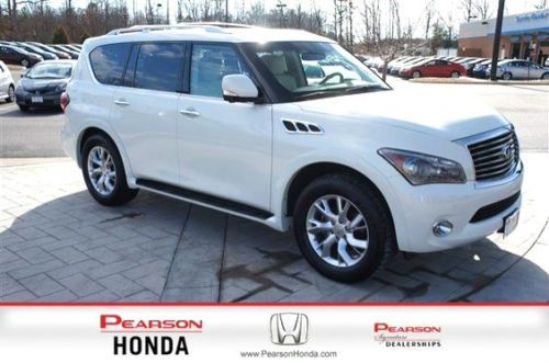 Beautiful one of kind infiniti qx56 theater package white with beige!! like new!