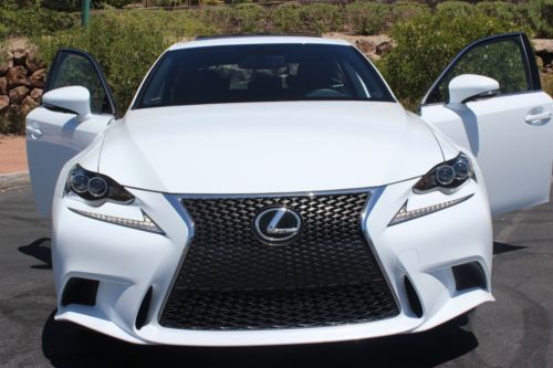 2014 lexus is250 f sport sedan 4-door 2.5l white/blk interior/review camera