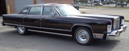 1977 triple black lincoln town car incredible low mileage canadian 14,912 miles