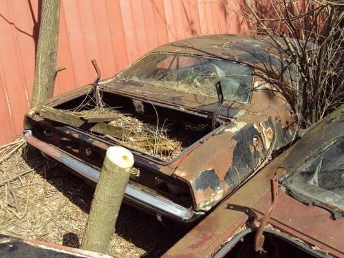 1970 dodge challenger rusty for parts / scrap metal 8 3/4 rear end door misc pts