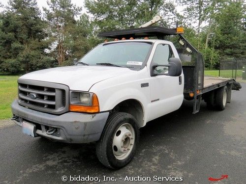 Ford f-550 18' flatbed ramp truck utility crane powerstroke diesel 7.3l a/c f550