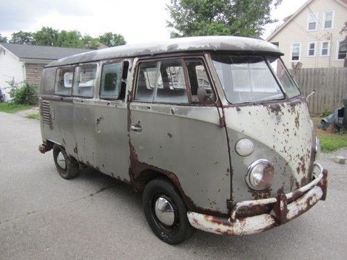 1963 pearl white mouse grey standard volkswagen bus all original