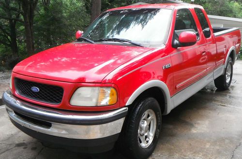 Red 1997 ford f-150 lariet  xlt extended cab pickup 3-door 5.4l with a/c &amp; cd