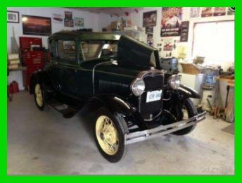 1930 ford model a 2 door with rumble seat green