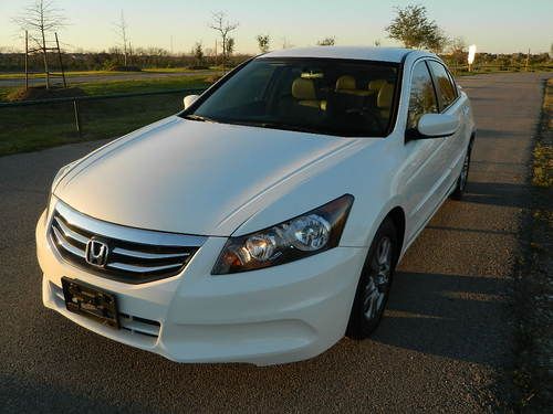 2012 honda accord 2.4 ex-l white leather alloys sedan --- free shipping
