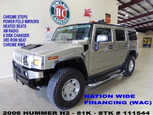2006 h2 suv,htd lth,bose,6 disk cd,3rd row seat,17in chrome whls,81k,we finance!