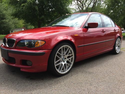 2003 bmw 330i zhp package, imola red, natural brown, 6 speed manual
