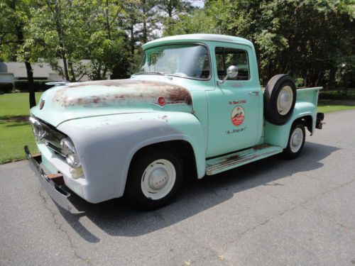 1956 ford f-100 pickup truck, original paint solid body, v8