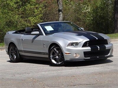 Gt500 convertible manual 5.4l v8 6 speed silver black leather nav financing
