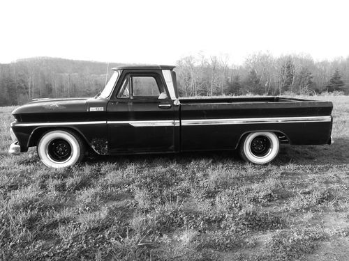 1965 chevy c10 truck, black patina, rat rod, resto mod, lowrider, oak bed,