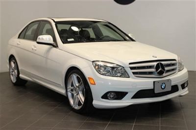 White mercedes benz c350 sport rwd moonroof heated seats automatic amg sport pkg