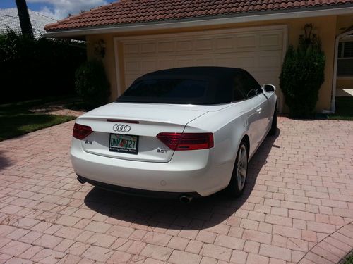 2013 audi a5 ibis white cabriolet, black roof 2.0t, orig owner, 5k mileage new