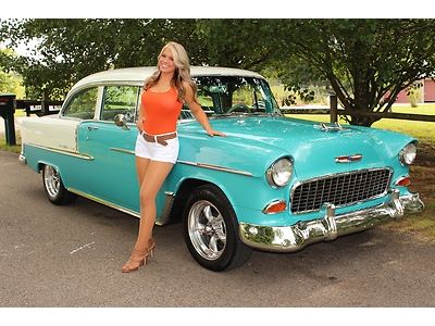 1955 chevy bel air 350 auto frame off ps pdb cold ac see video two door post