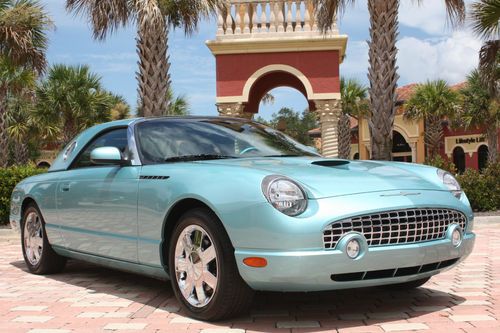 2002 ford t-bird~only 1,170 original miles~1 owner~hardtop~chromes~clean carfax