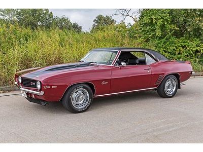 69 camaro,  350 v8, 4 speed, 1 owner, garnet red, total restoration w/ photos