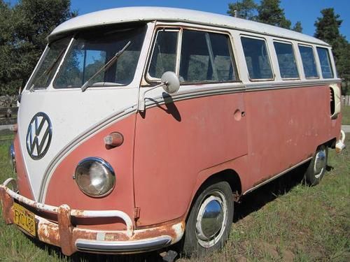 1961 vw deluxe 15 window microbus original paint-