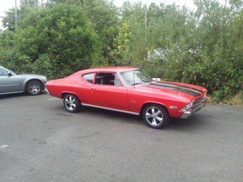 1968 chevelle fully restored red with black stripes all numbers matching