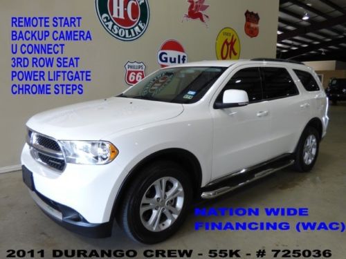 2011 durango crew,remote start,back-up cam,cloth,b/t,3rd row,55k,we finance!!