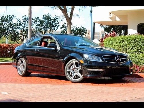 2012 mercedes benz c63 amg black only 9k pano nav bluetooth keyless red leather