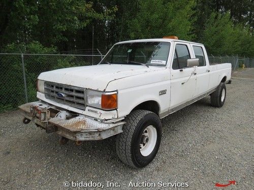 Ford f350 custom crew cab pickup truck long box ac manual 4x4 winch 7.3 diesel