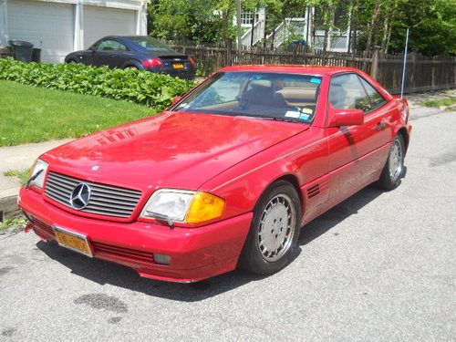 1990 mercedes 300sl red/tan with both tops fully loaded only 104k miles