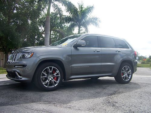 2013 jeep grand cherokee srt8 free shipping gray with black leather 8k miles fl