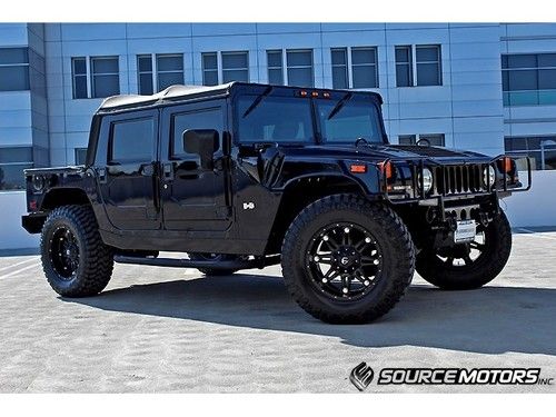 2002 hummer h1 open top 20" wheels, leather, momo, one owner, nerf bars