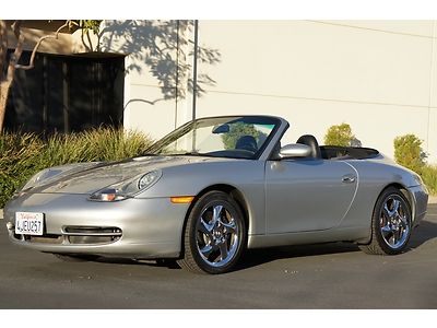 1999 porsche 911 carrera convertible silver 1 owner low miles chrome whls tiptrn