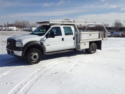 2005 ford f-450 crew cab flatbed with rack diesel auto pw/pl/pm/ac texas truck