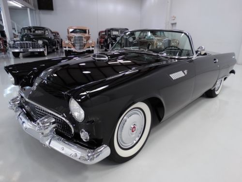 1955 ford thunderbird, desirable black over black with white interior!