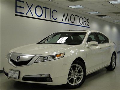 2009 acura tl!! white/blk! heated-sts xenons 6-cd/aux warranty 1-owner 19k-miles