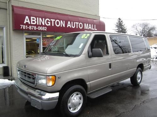 2002 ford e-350 xlt 15 passenger van 15 pass. ft &amp; rr air only 53k miles nr!!