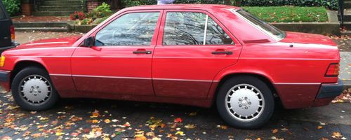 Rare, classic 190e mercedes benz, 2.6,red, newly re-painted,tan leather interior