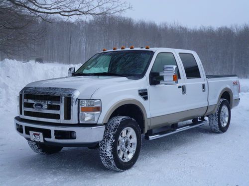 Ford f250 superduty v10 crew cab, white and tan with leather