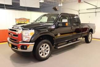 2011 ford f350 f250 crew lariat 4x4 diesel srw 8ft bed black fx4 hot cold seats